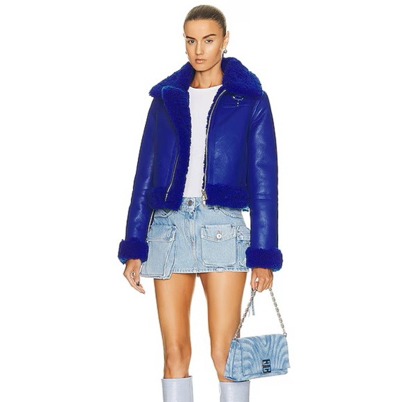 STAND STUDIO Lorelle Jacket Electric Blue US Size 6 NWT $695 - Picture 6 of 14